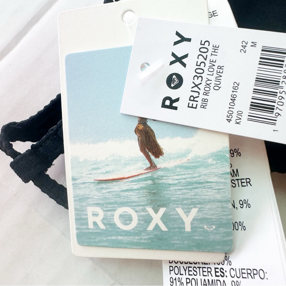 Roxy Black Ribbed Triangle Bikini Top - Picture 14 of 16